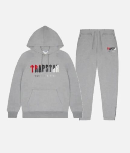 Trapstar Ensemble Chenille Decoded Gris Rouge