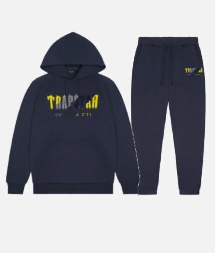 Trapstar Ensemble Chenille Decoded Navy Yellow