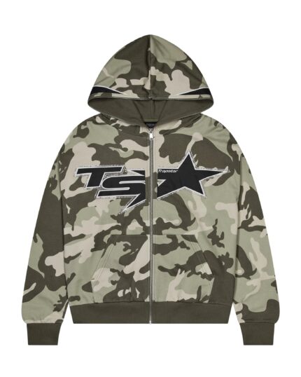 Sweat à capuche Trapstar TS Star Camo vert